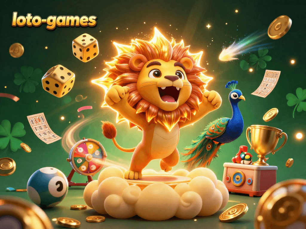 Engage with loto-games lottery excitement featuring vibrant elements and celebratory atmosphere for players.