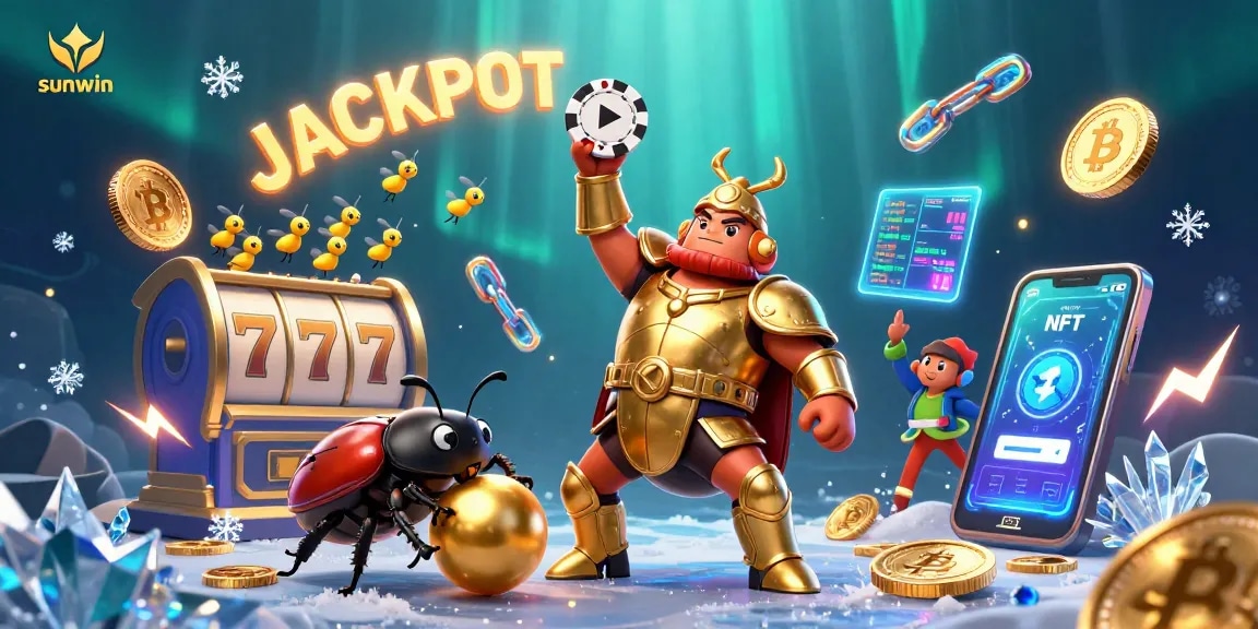 Experience the thrill at sunwin while the beetles celebrate a jackpot win in dynamic 3D style.