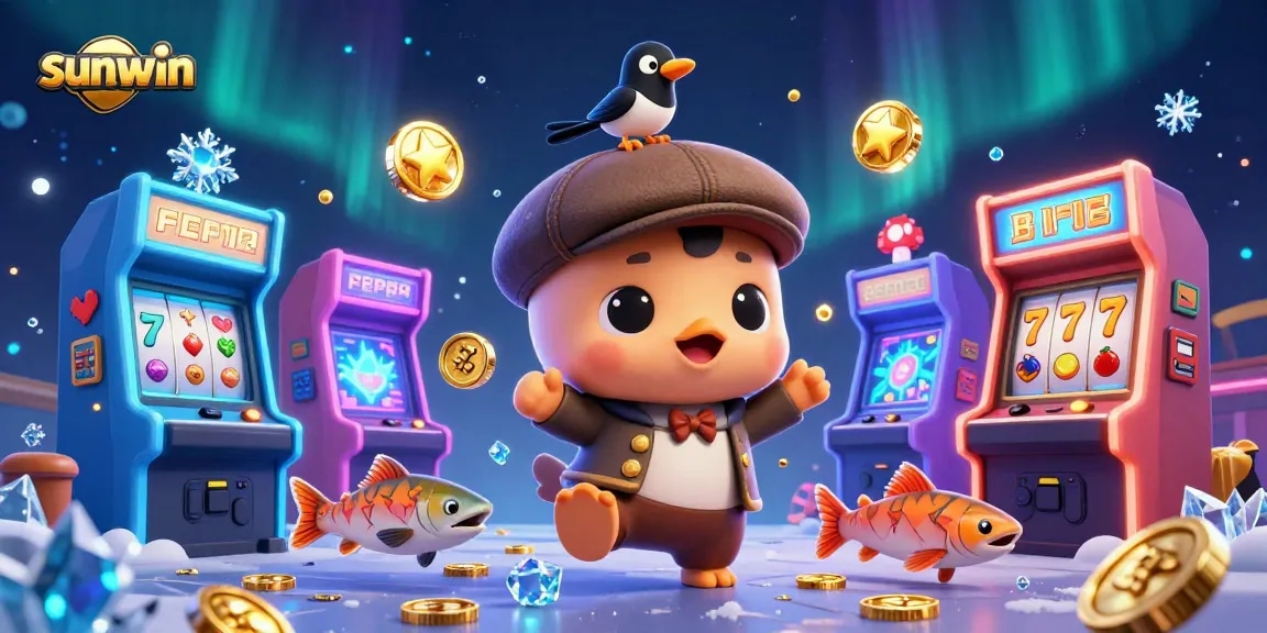 Experience thrilling gameplay with sunwin's vibrant 3D casino illustration, featuring Nessie and fun elements.