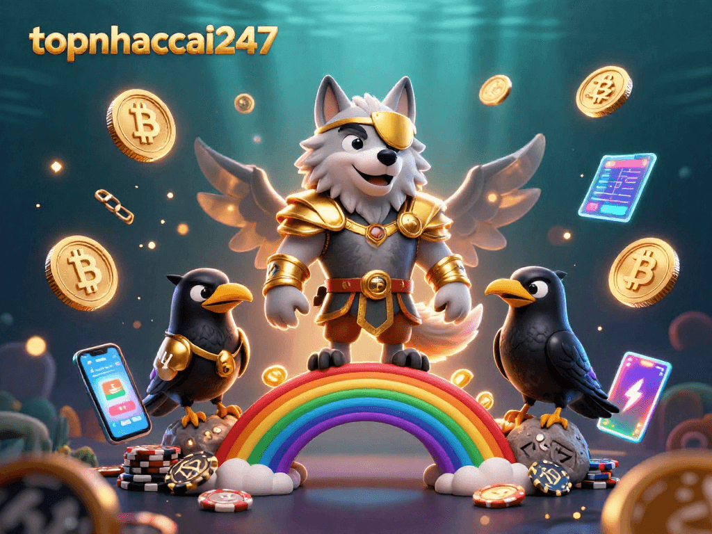 Experience thrilling gameplay at topnhacai247 with vibrant casino elements and mythical characters.