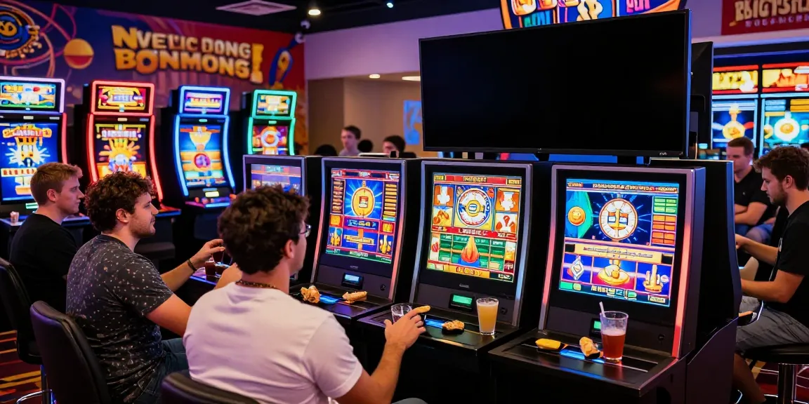 Players enjoying diverse non gamstop slots at a vibrant online casino.