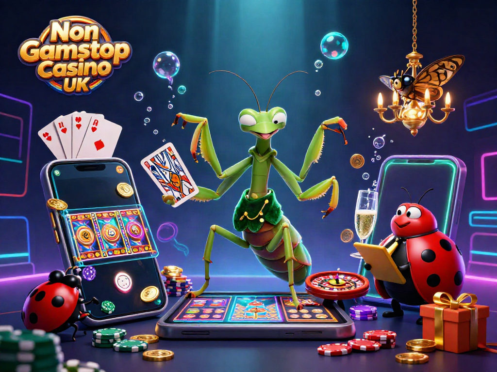 Experience the thrill of Non Gamstop Casino UK with vibrant 3D characters, games, and casino elements.