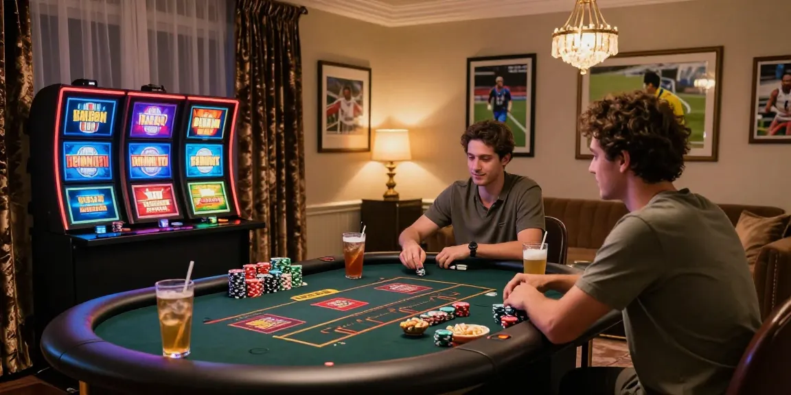 Engaging scene showcasing non gamstop slots gameplay at a stylish home casino.