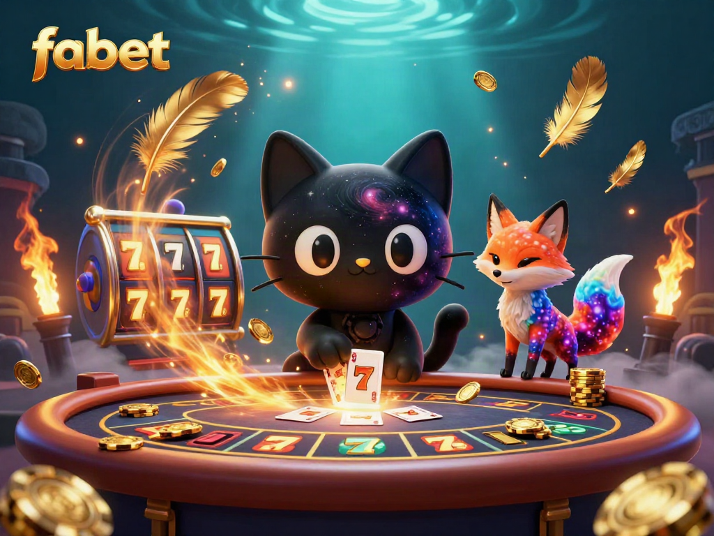 Engage in thrilling casino action with fabet's cosmic casino scene featuring vibrant characters and colorful elements.