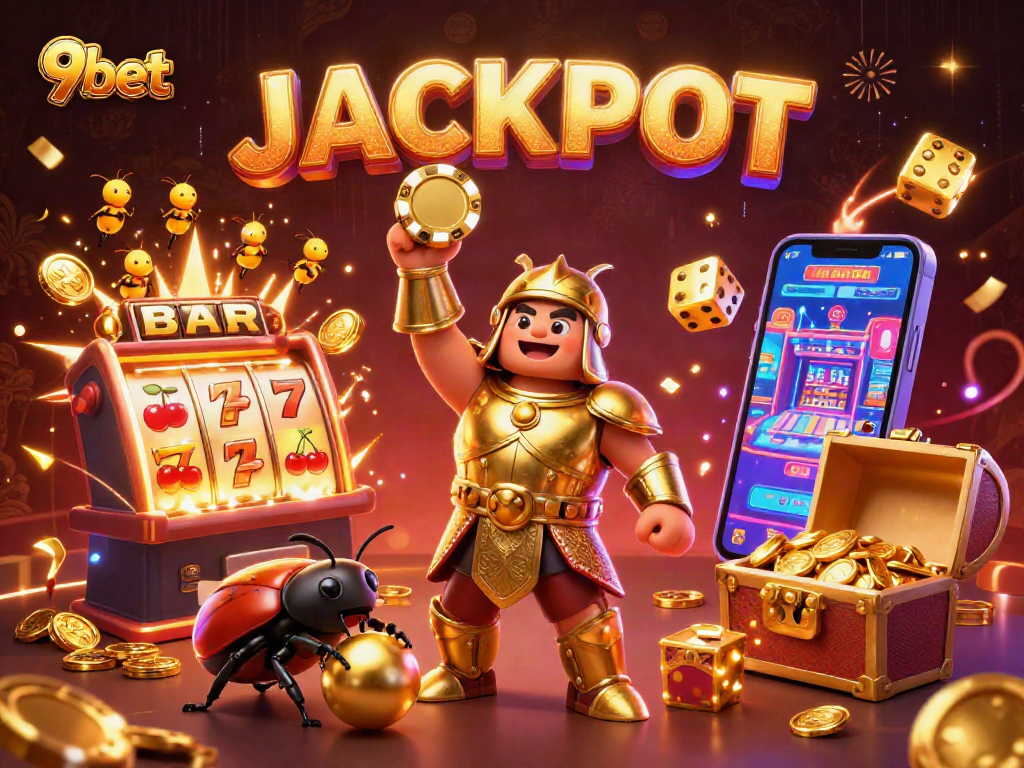 Spin and win big with 9bet in an immersive casino experience filled with vibrant gaming elements.