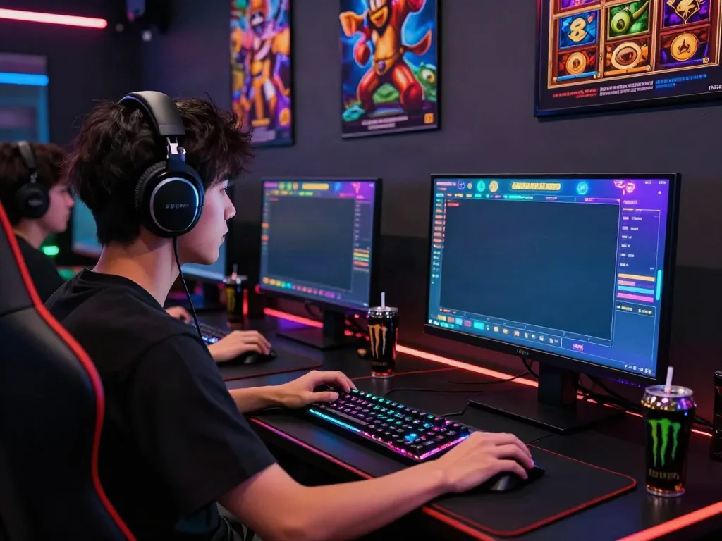 Engaging gaming setup showcasing non gamstop slots interface with vibrant colors.