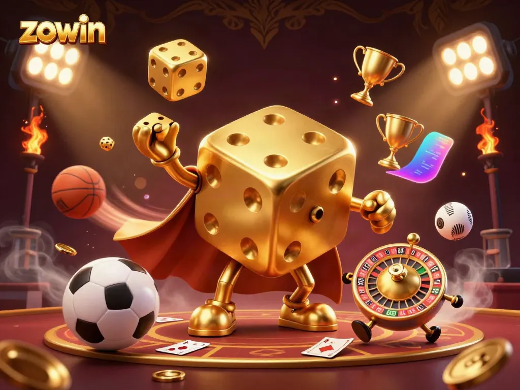 Zowin players enjoying a lively casino atmosphere with vivid elements of gambling, showcasing excitement.