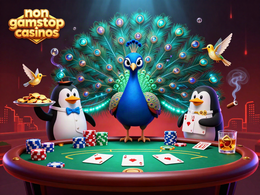 Enjoy non gamstop casinos with this vibrant 3D illustration featuring colorful poker elements and engaging characters.